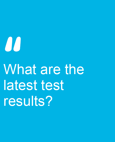 What are the latest test results?