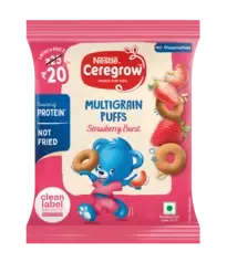 NESTLÉ CEREGROW™ Multigrain Puffs – Strawberry Burst