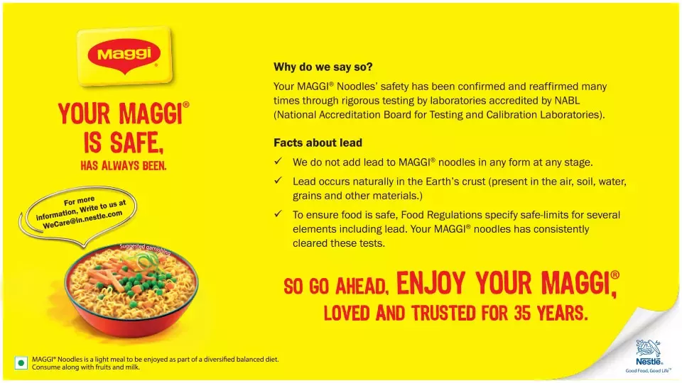 Your MAGGI is Safe, Has Always Been.